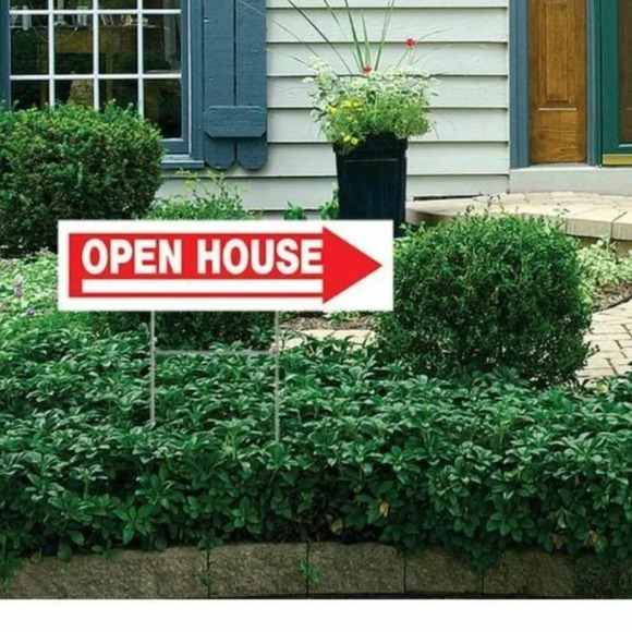 Corrugated Plastic Open House Arrow Sign - Picture 1 of 4